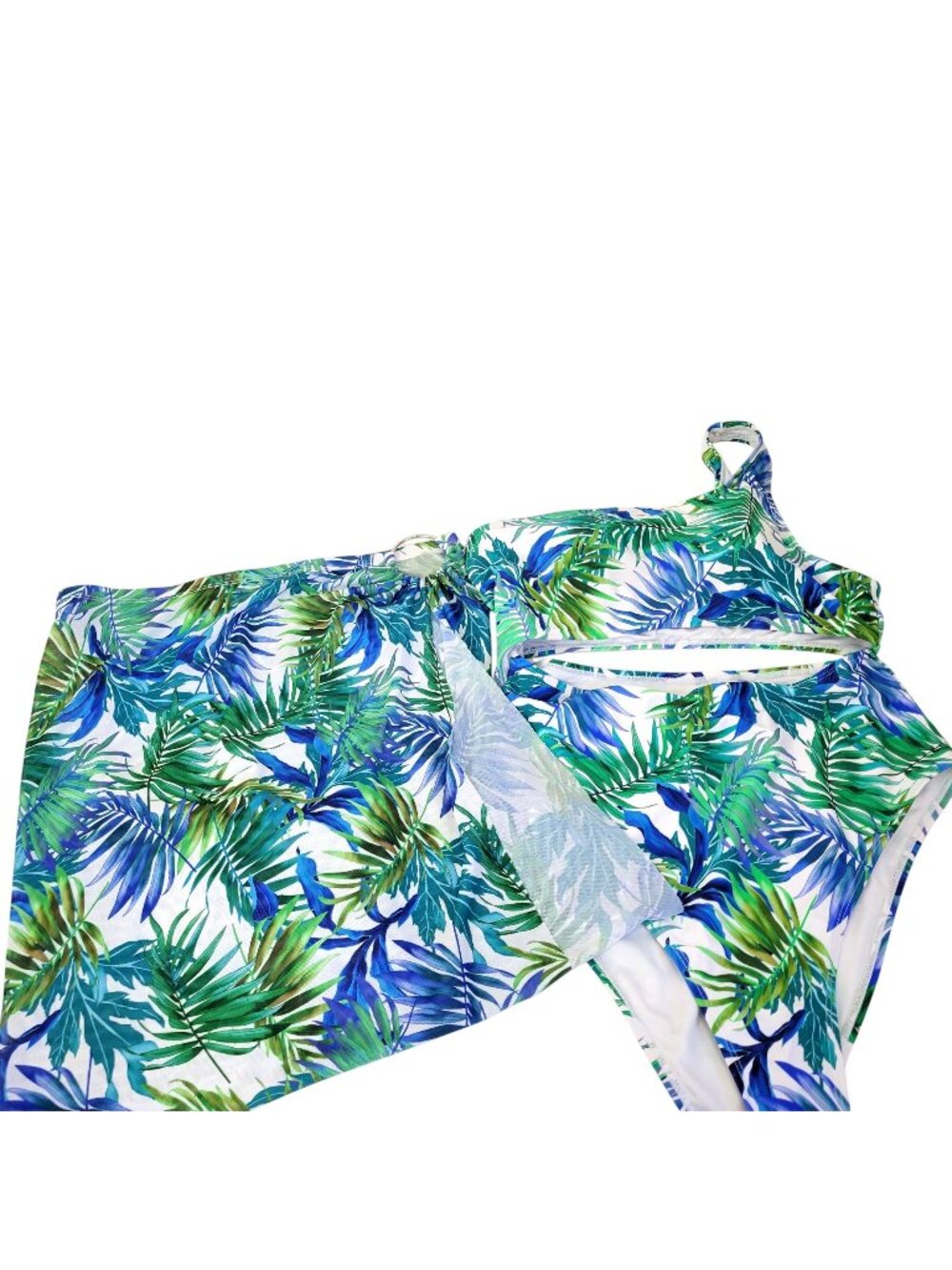 Kendall + Kylie Women’s Tropical Print One-Shoulder Swimsuit Set